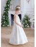 Cute Ivory Chiffon Strappy Flower Girl Dress